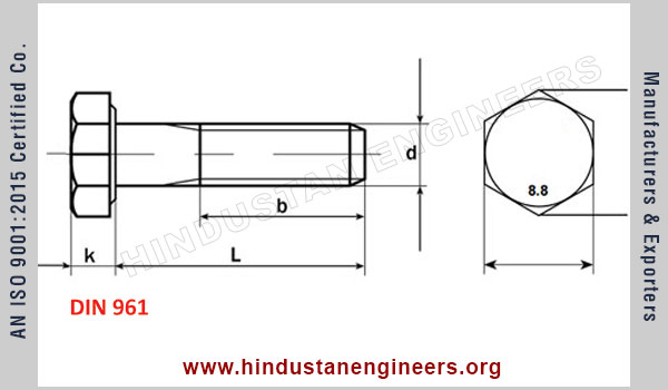 DIN 961 / ISO 8676 / EN 28676 Hex Bolts